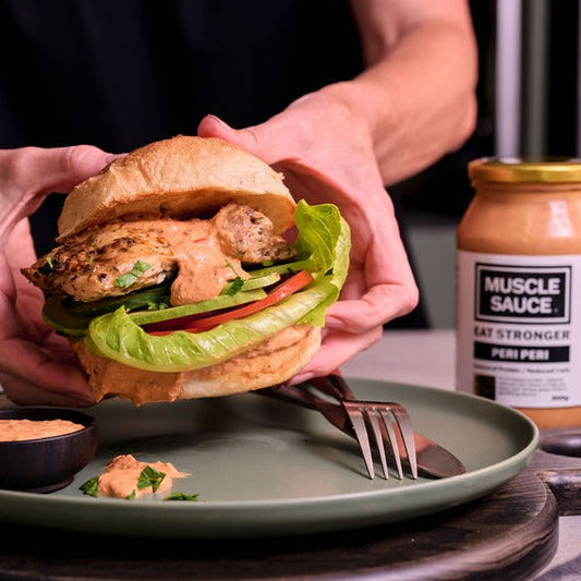 Chicken Burger with Muscle Sauce Peri Peri